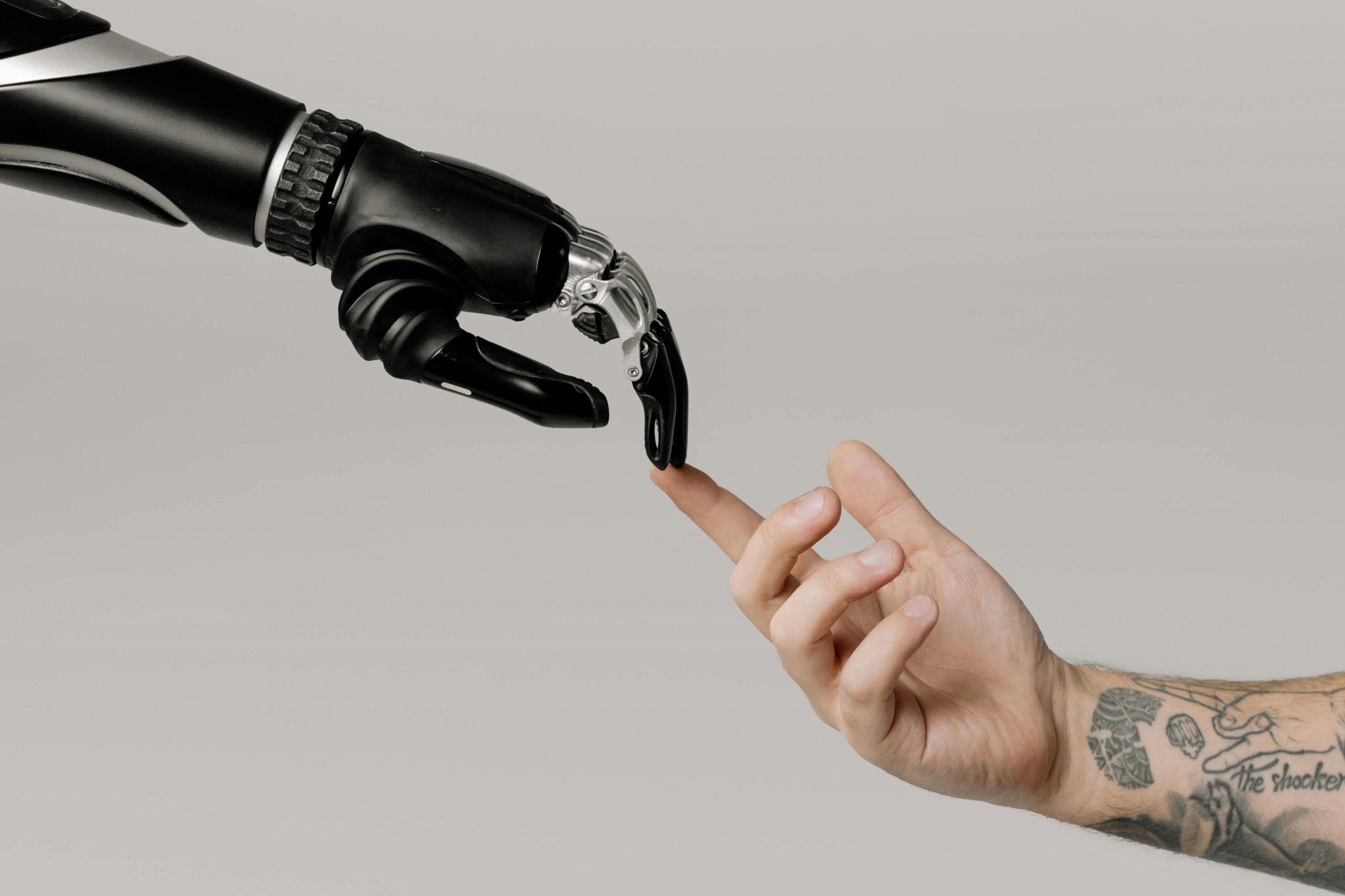 Image showing AI hand and human hand